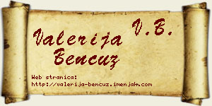 Valerija Bencuz vizit kartica